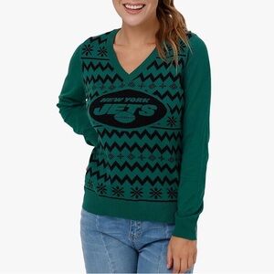 FOCO New York Jets V-Neck “Ugly Sweater”